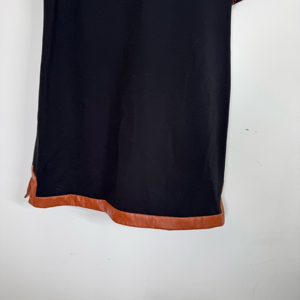 Eliza J Dress Popover Faux Leather Trim Mini NEW - Picture 5 of 11